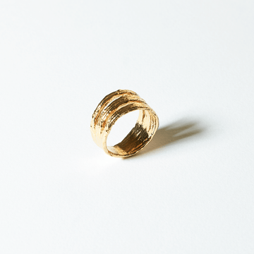 COG Ring 6 / 14k gold plate Trio Ring