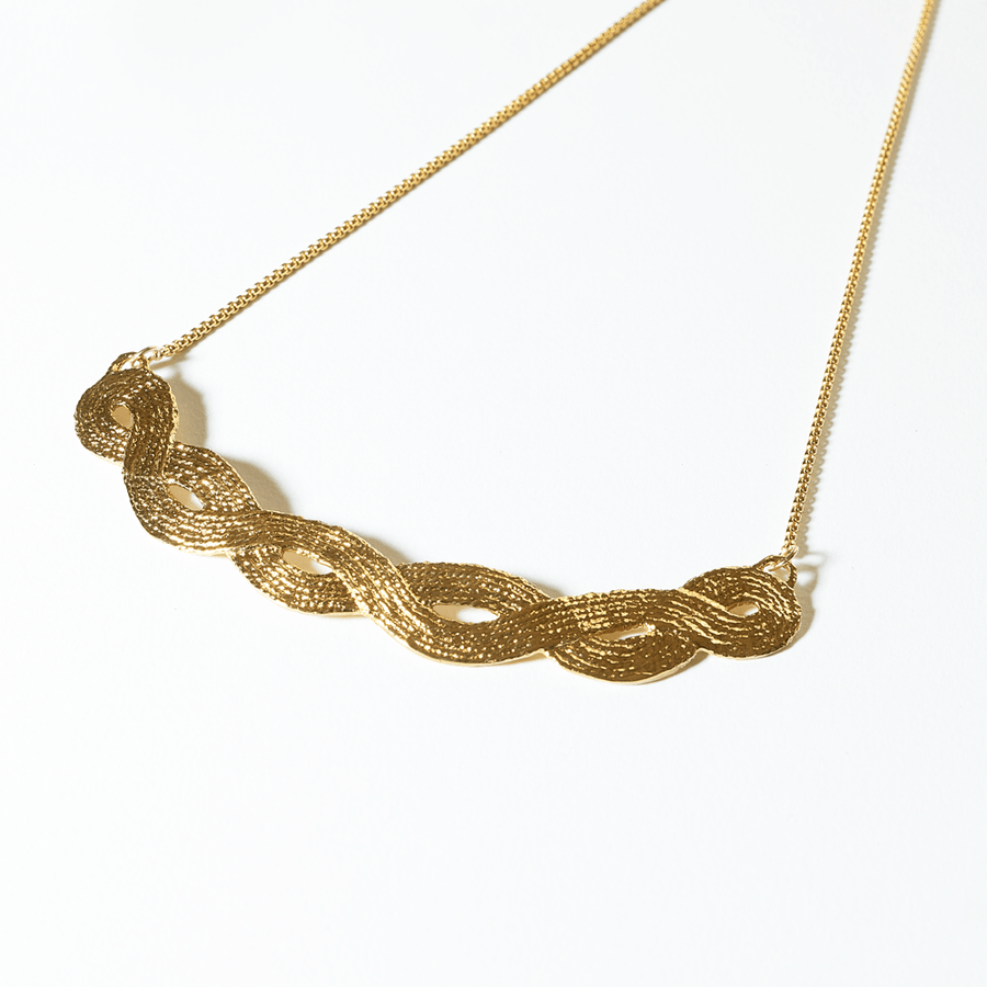COG Necklaces 14K Plated Gold Braid Necklace