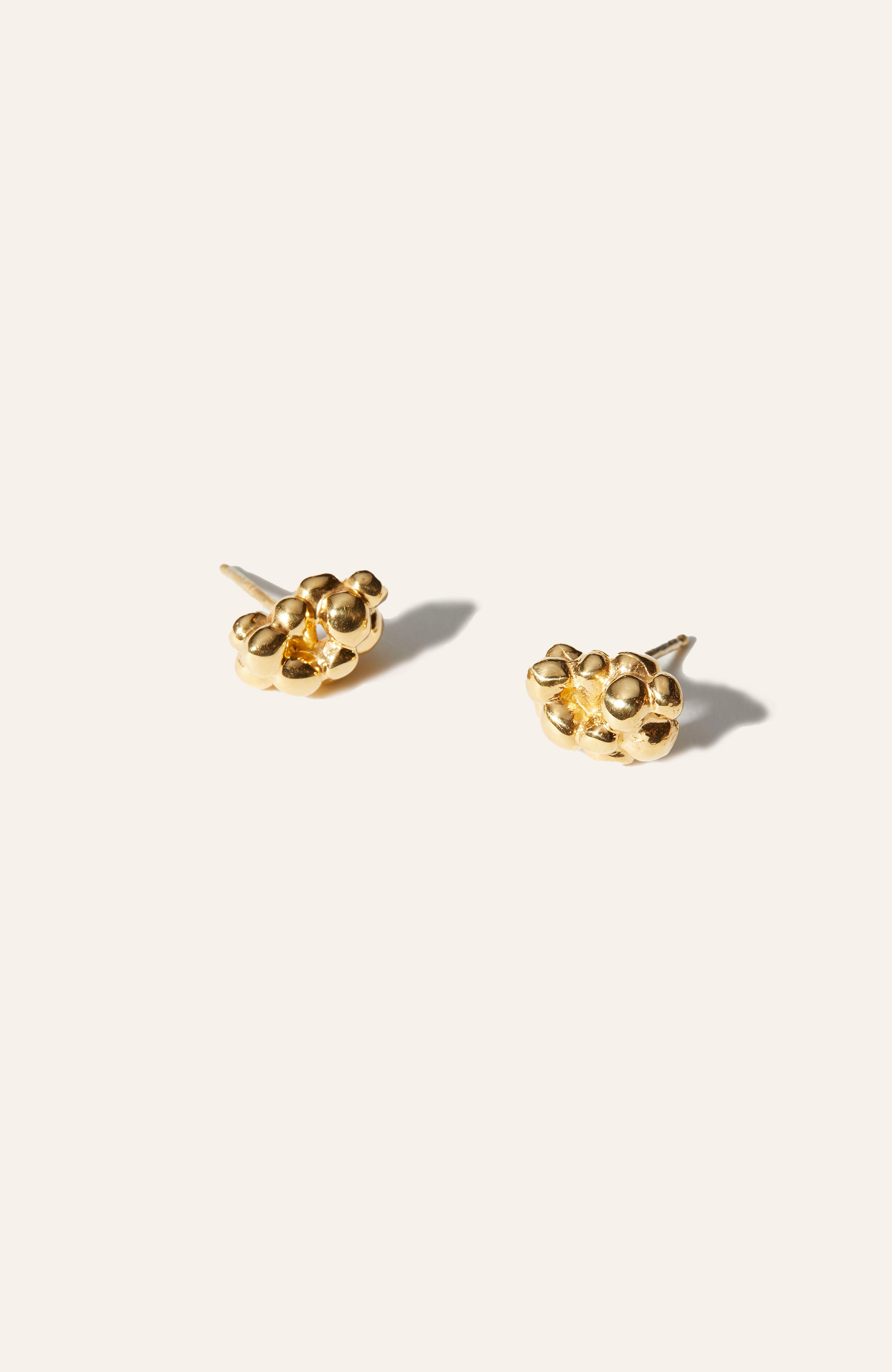 Cluster Stud Earrings / 14k Gold Plate