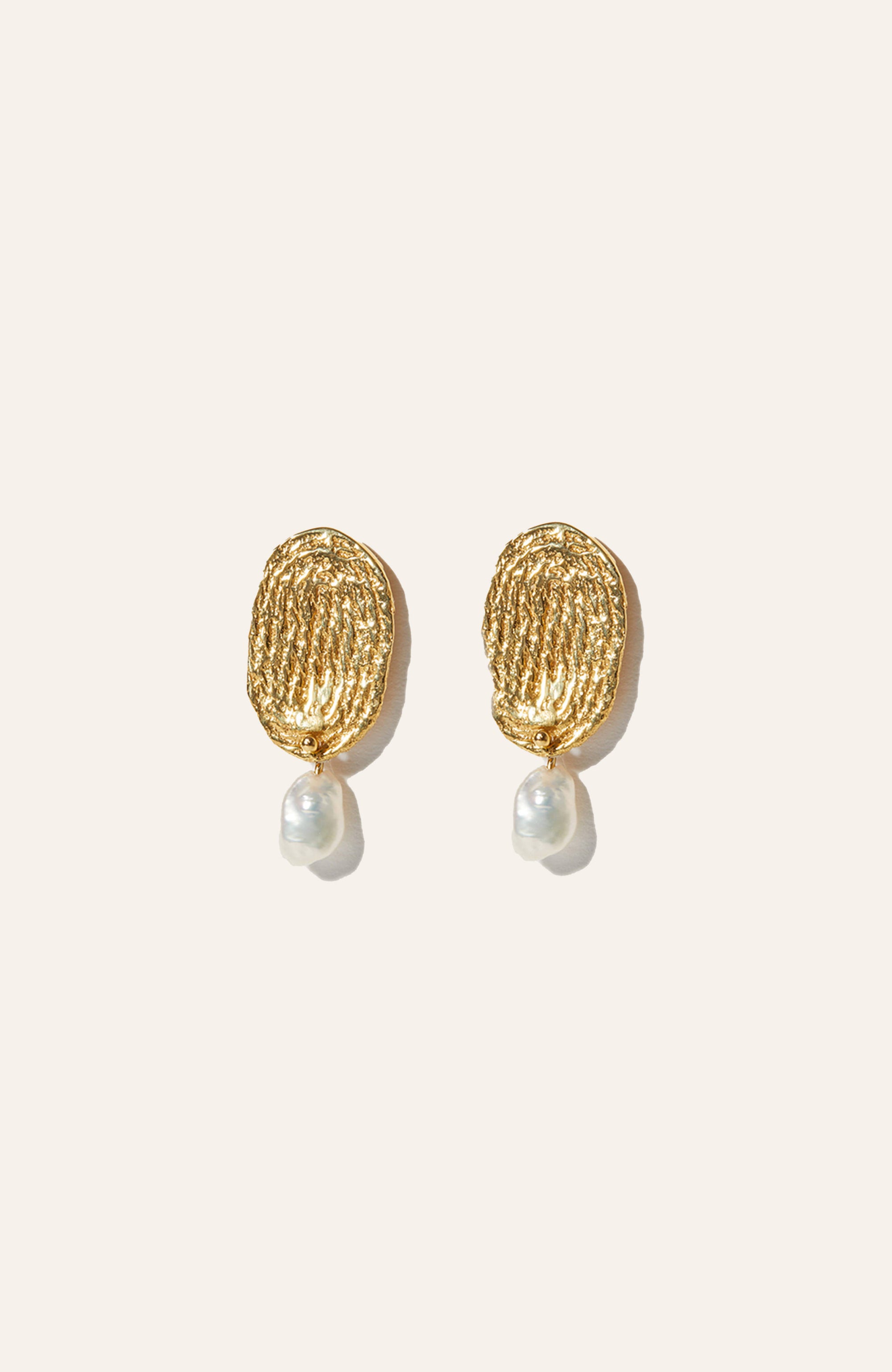 Thumbprint Earrings / 14k Gold Plate