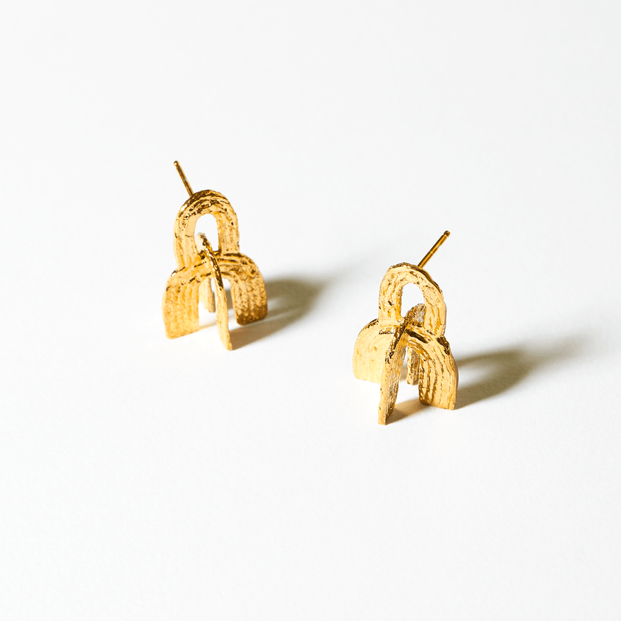 COG Earrings 14K gold plate Crown Earrings