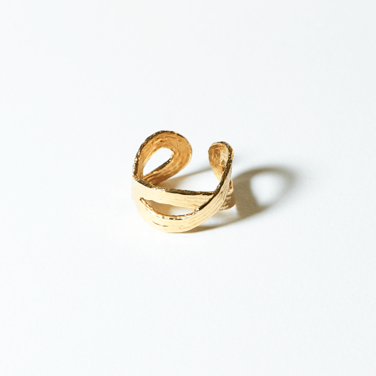COG Ring 6 / 14k gold plate Loop Ring
