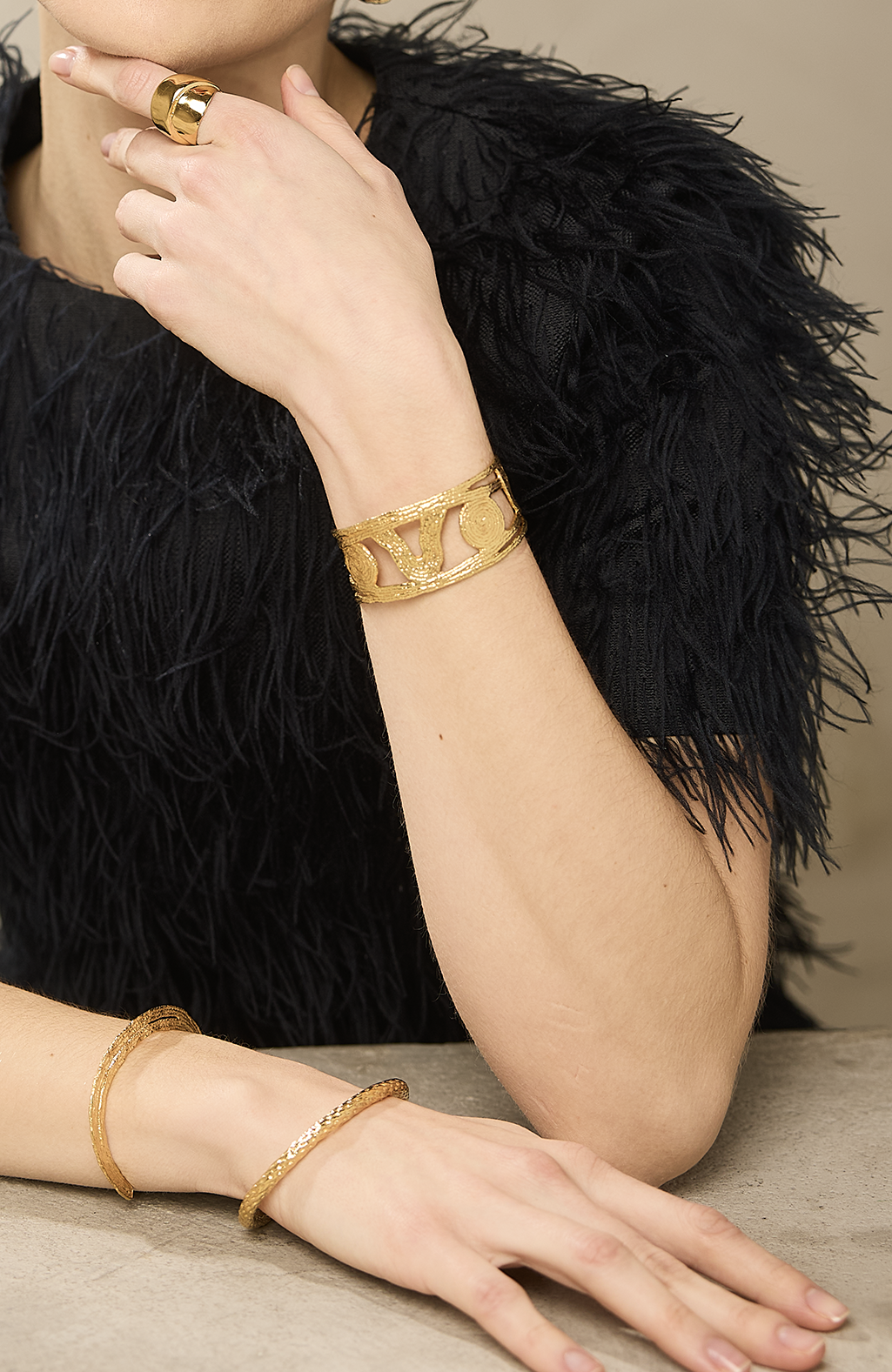 Nocturne Cuff Bracelet - 14K Gold Plate