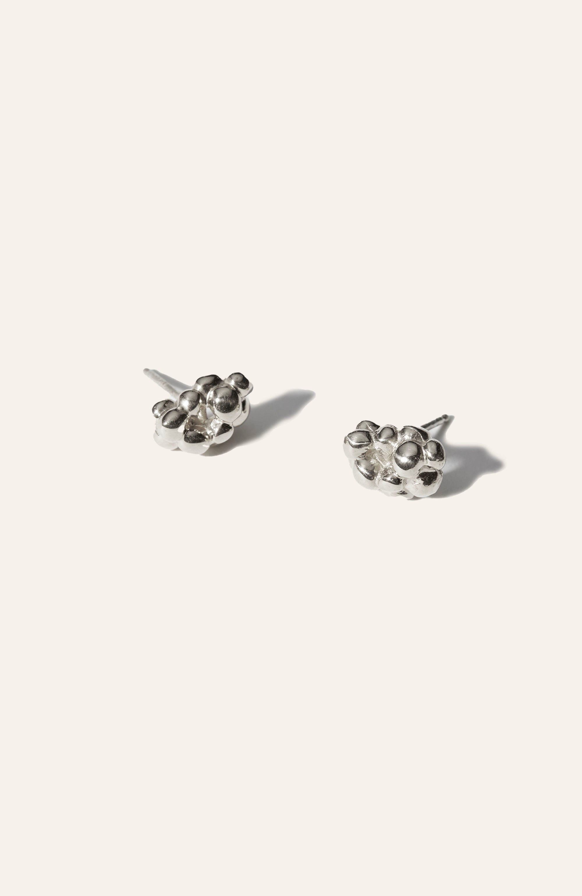 Cluster Stud Earrings / 925 Sterling Silver