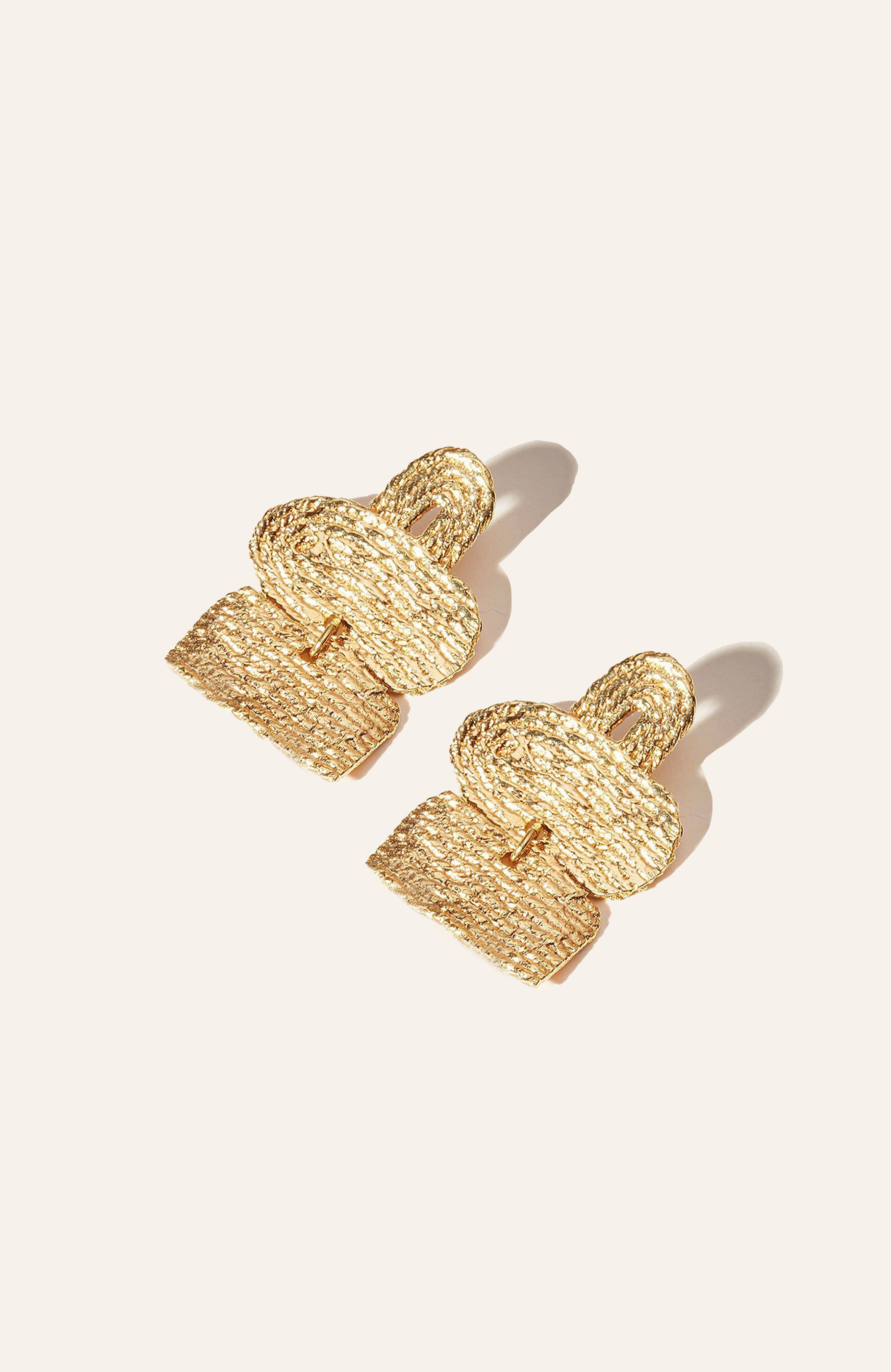 Plateau Earrings / 14k Gold Plate