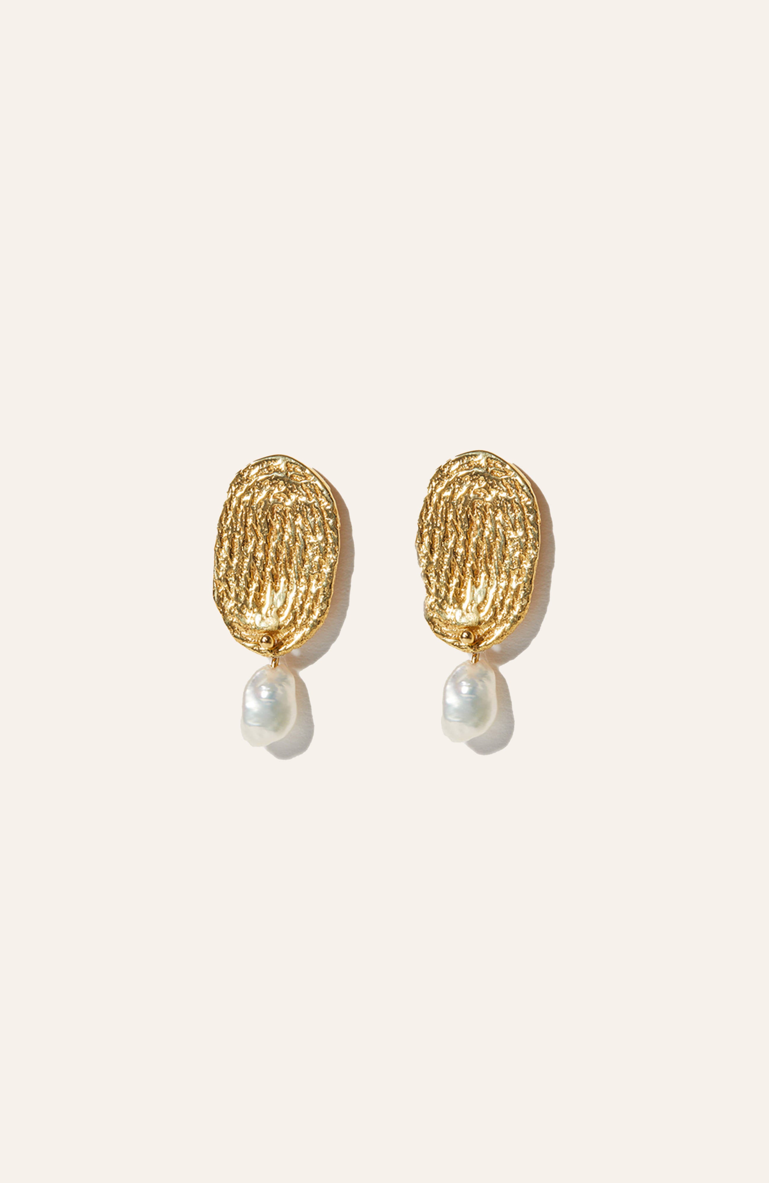 Thumbprint Earrings / 14k Gold Plate