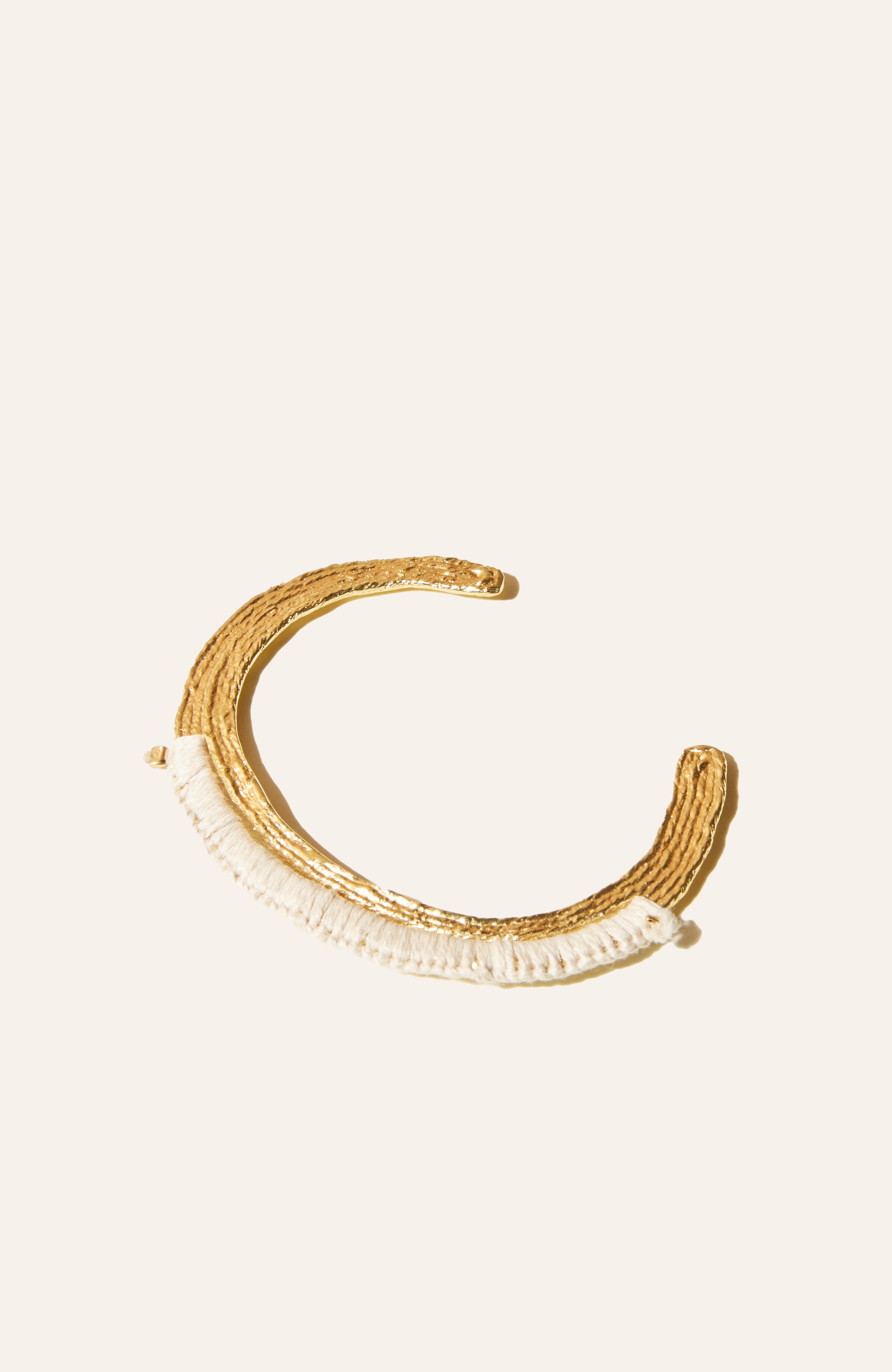 Vija Thread Cuff / 14k Gold Plated + Habu cotton