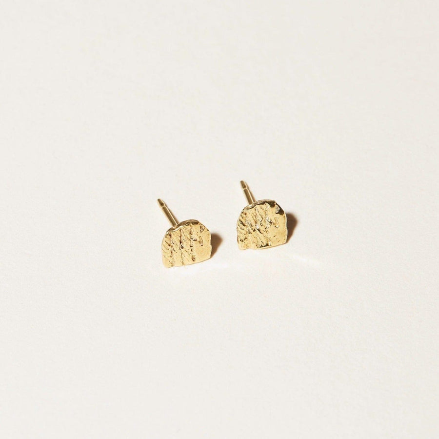 Faceted half-circle Arc Stud Earrings in 14k gold plate