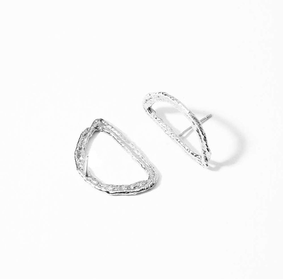 COG Earrings 925 Sterling Silver Half Moon Hoops