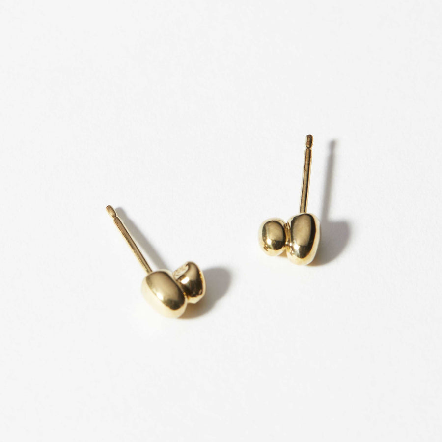 COG Earrings 14k gold plate Pebble Studs