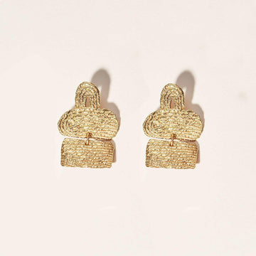 COG Earrings 14k gold-plate Plateau Earrings