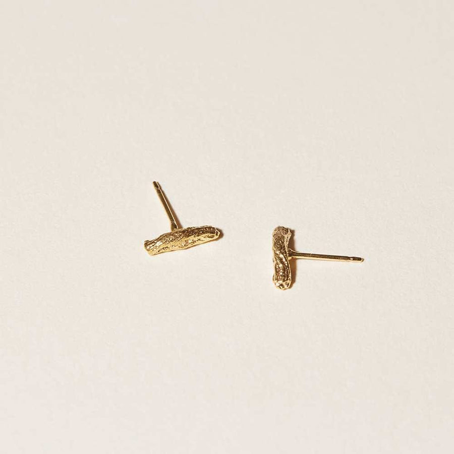 COG earrings 14K Gold Stitch Stud Earrings