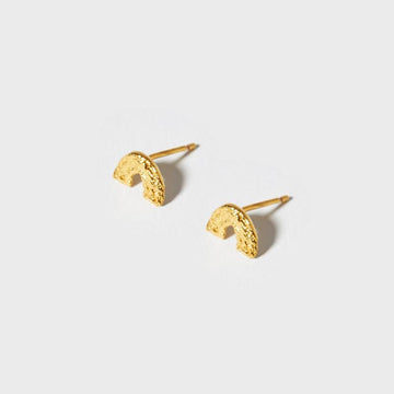 COG Earrings 14K Gold Plate U Stud Earrings