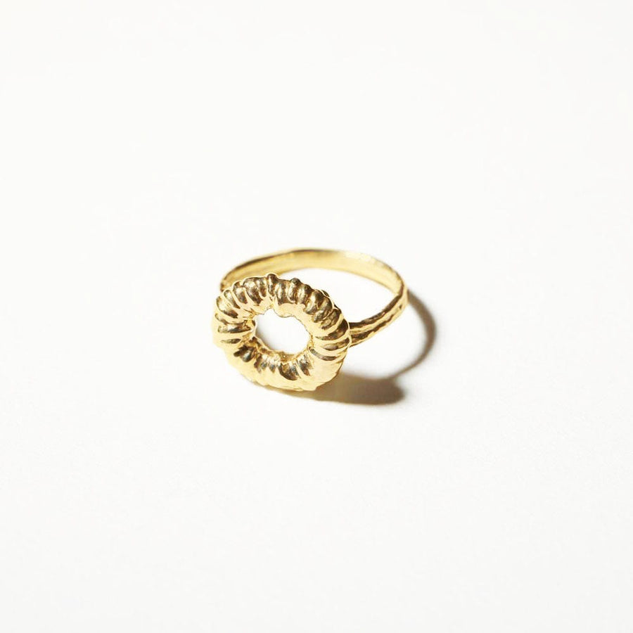 COG Ring 14K gold plate / 6 Gather Ring