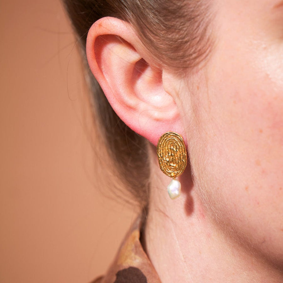COG Earrings Thumbprint Earrings with Pearls