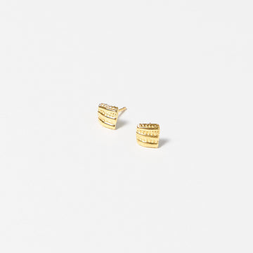 COG Earrings 14K gold plate Selvedge Stud Earrings