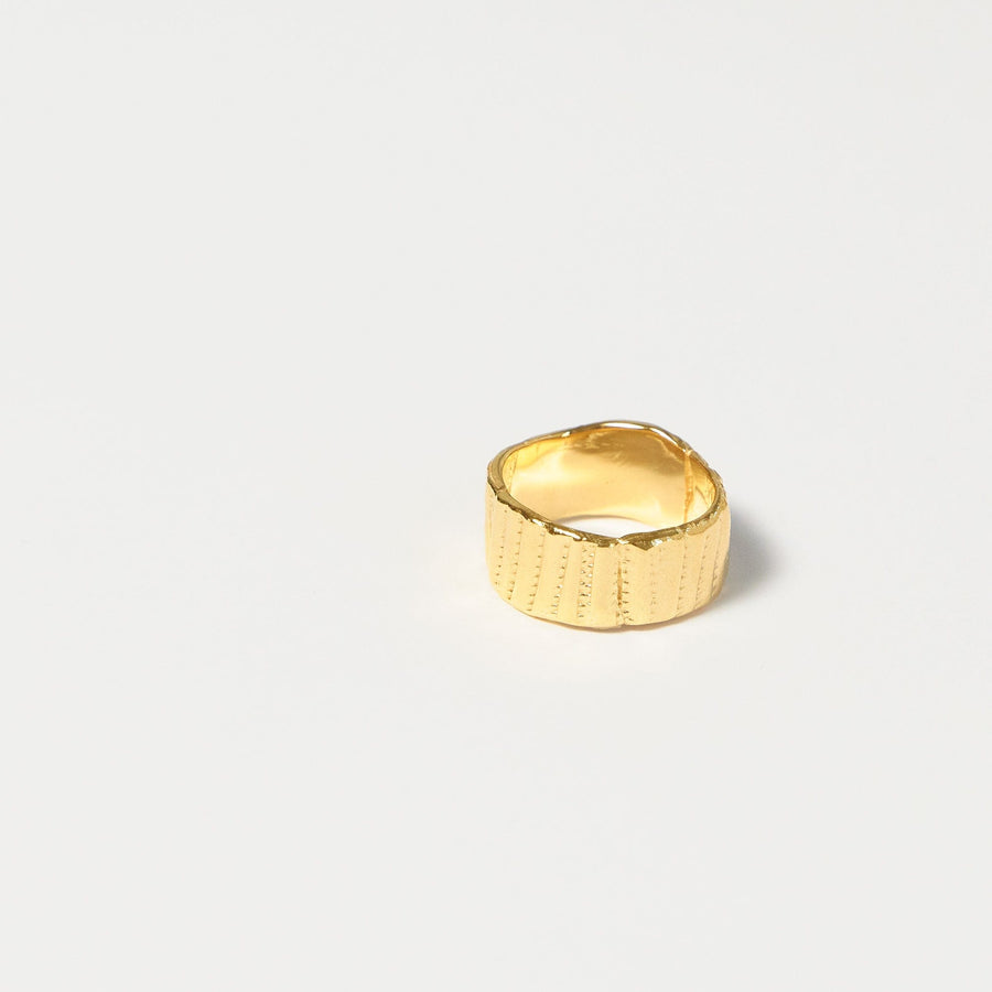 COG Ring 14K plated gold Selvedge Ring