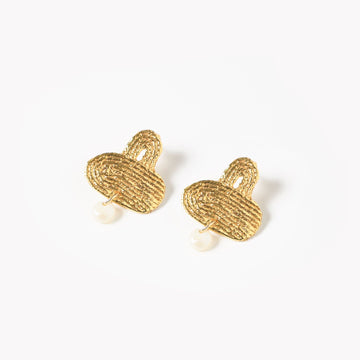 COG Earrings 14k gold-plate Plateau Drop Earrings